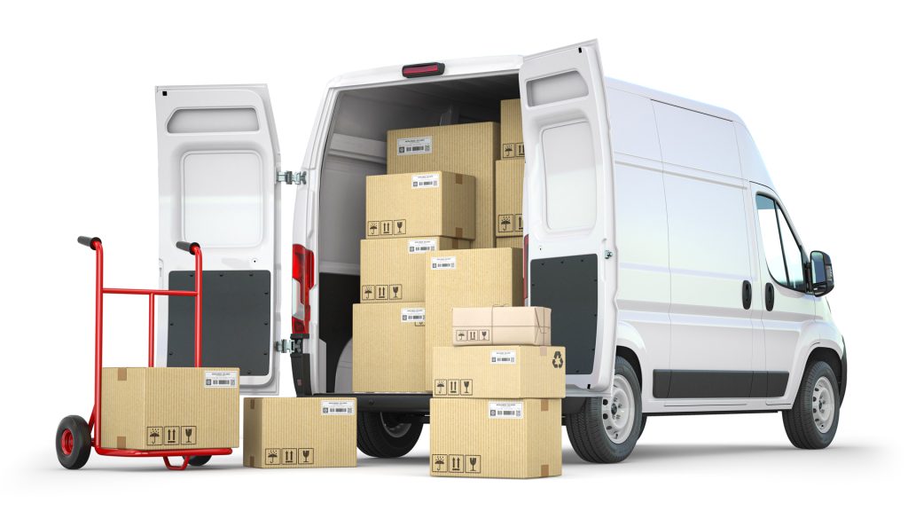 delivery-van-with-open-doors-hand-truck-with-cardboard-boxes-isolated-white-background-delivery-shipping-concept